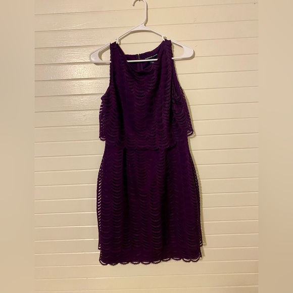 American Living Deep Purple Lace Mini Dress - Picture 3 of 5